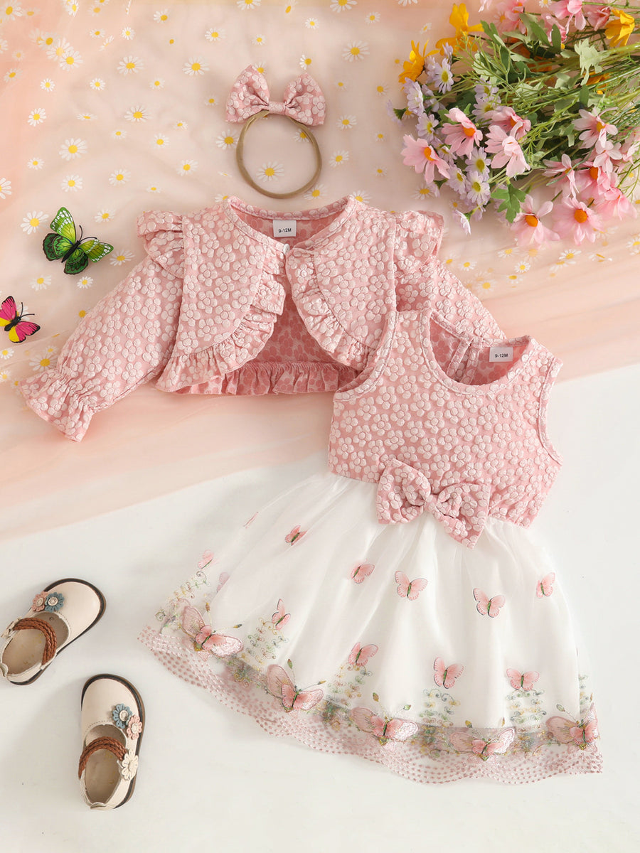 cottagecore dress in hot pink with round neck