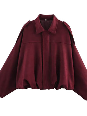 bomber jacket in Burgundy