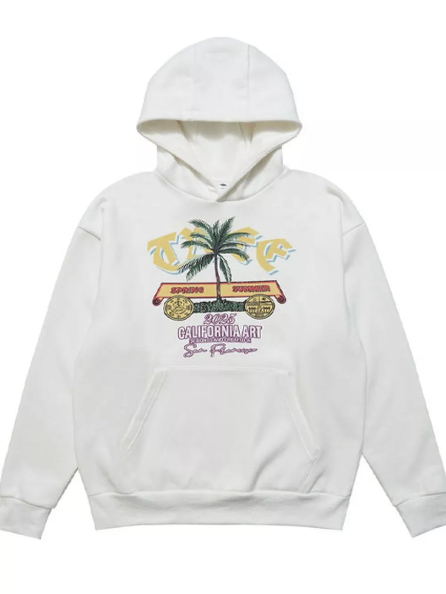 Men's Graphic Kangaroo Pocket Hoodie in Black