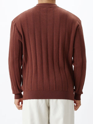 Cream regular zip-up sweater with collared