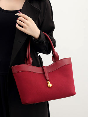 PU Leather Imported Size & crossbody bag in burgundy with structured silhouette