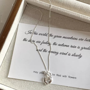 925 Sterling Silver Necklace in silver with heart pendant