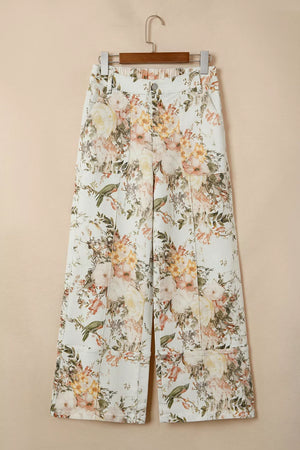 Vintage Floral Print High Waist Wide Leg Jeans option 3