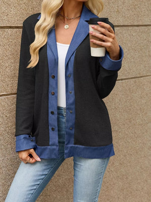 classic blazer in Khaki with notch lapel