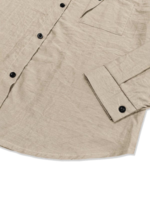 classic button-down shirt in khaki with collared