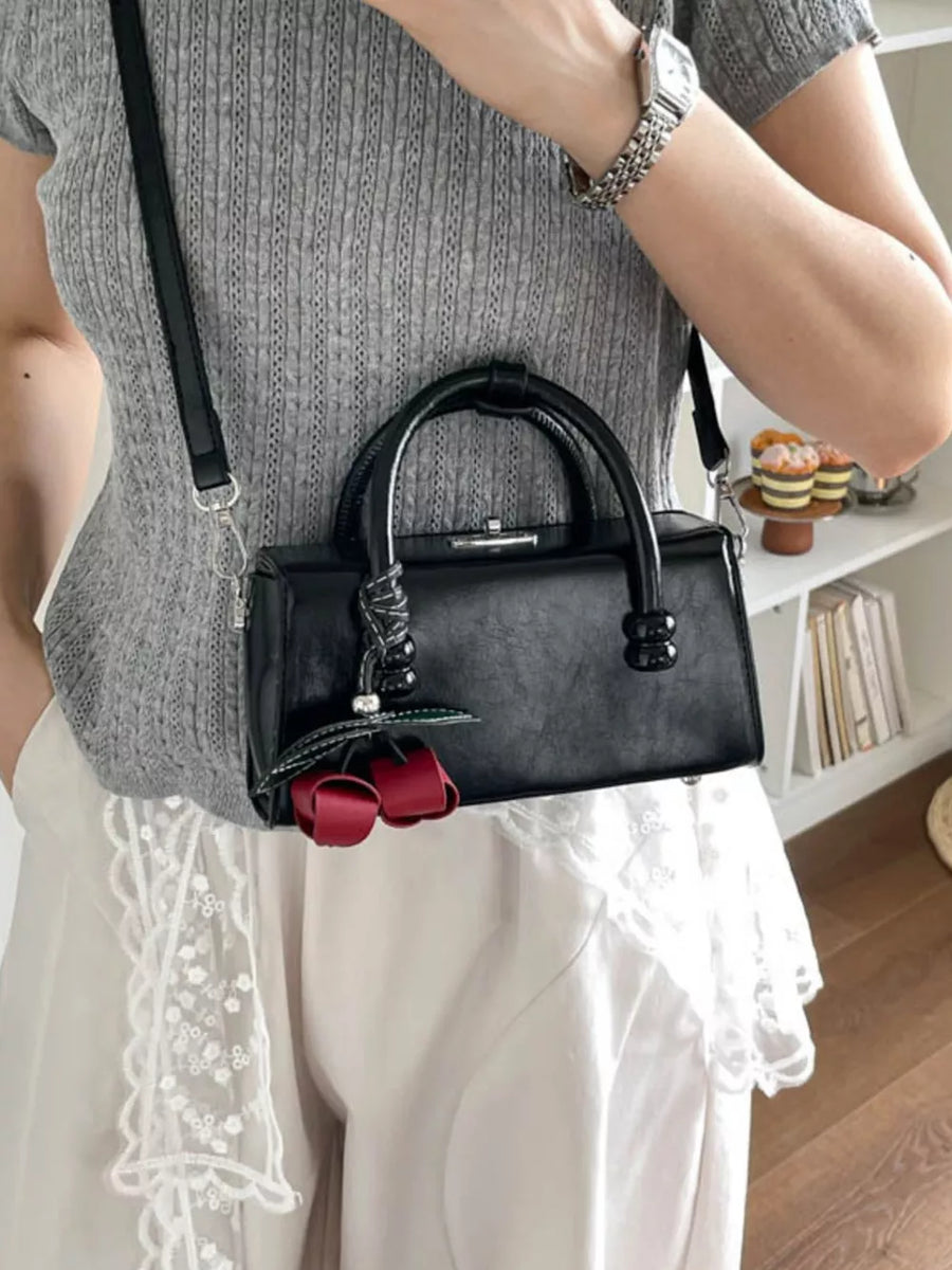 Pink Top Handle Crossbody Bag