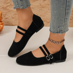 black Mary Jane flats