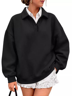 preppy sweatshirt in Pink with collared
