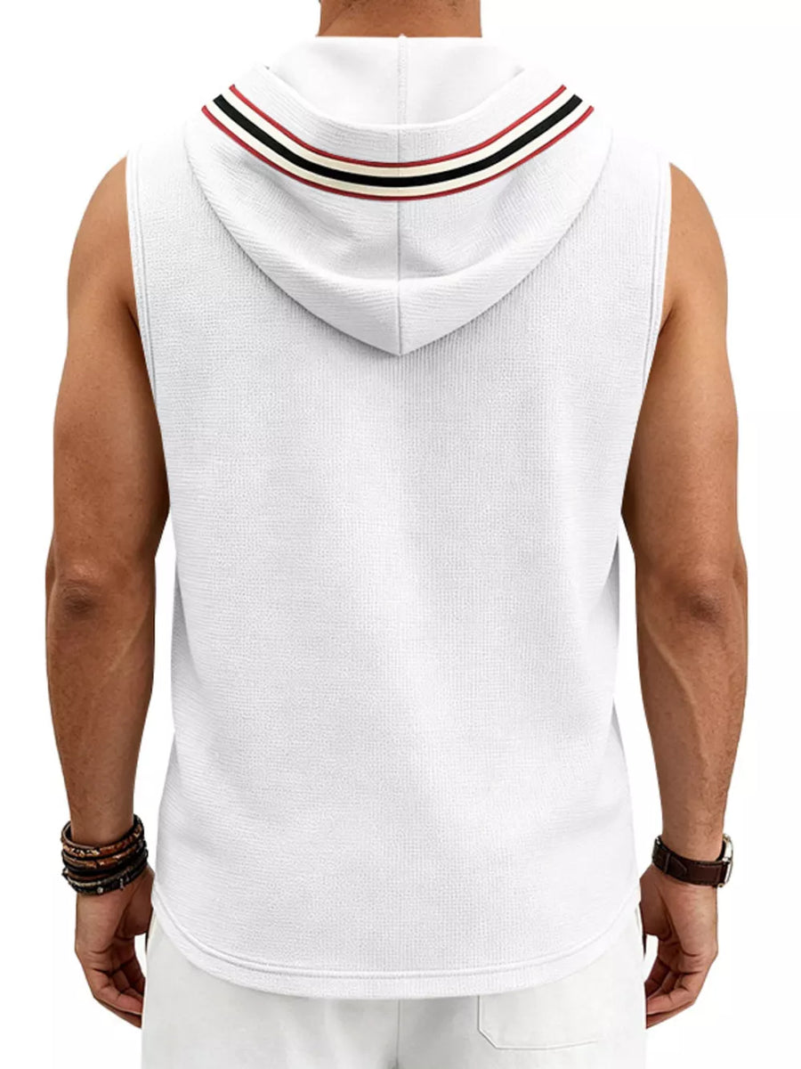 athleisure vest in Light Gray with hooded