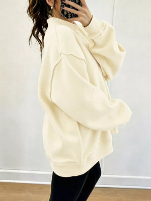 Pastel Yellow oversized sweatshirt with mock neck