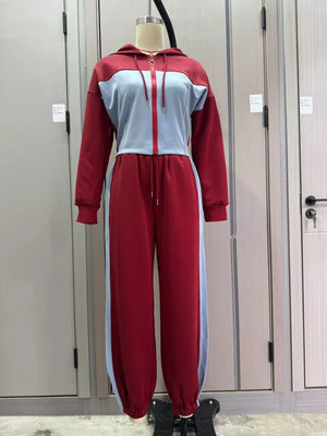 black relaxed tracksuit with hooded