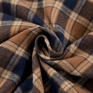 Brown Oversized Plaid Button-Up Shirt Jacket