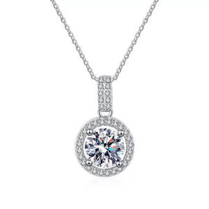necklace in Silver with pendant and princess-length