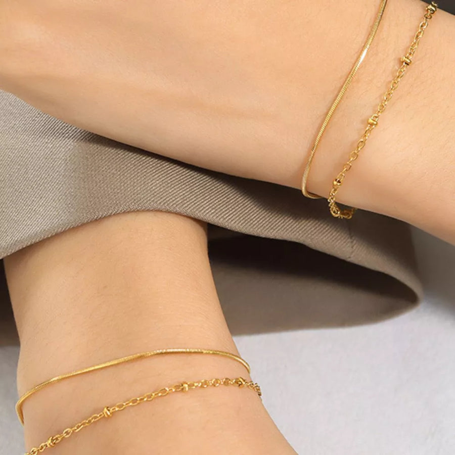 18K Rose Gold-Plated,18K Gold-Plated,Titanium Steel Care instructions: 1 bracelet in Gold with regular silhouette