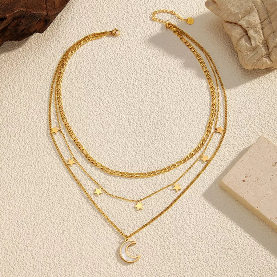 Gold necklace with adjustable and lobster clasp
