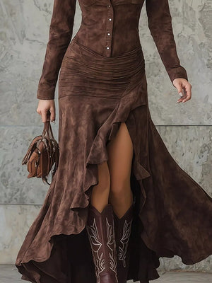 100% polyester Care instructions: Machine wash cold shirt dress in Army Green with A-line silhouette