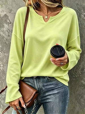 Lime t-shirt with plus-size and long sleeve