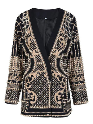blazer in Silver with geometric and embellished