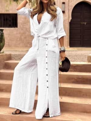 taupe pant set