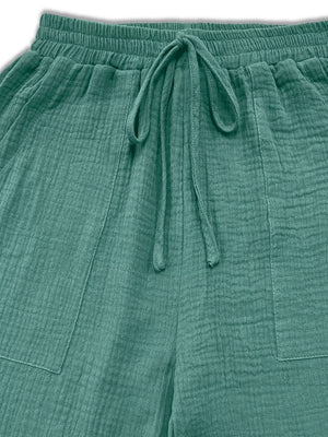 khaki wide-leg pants