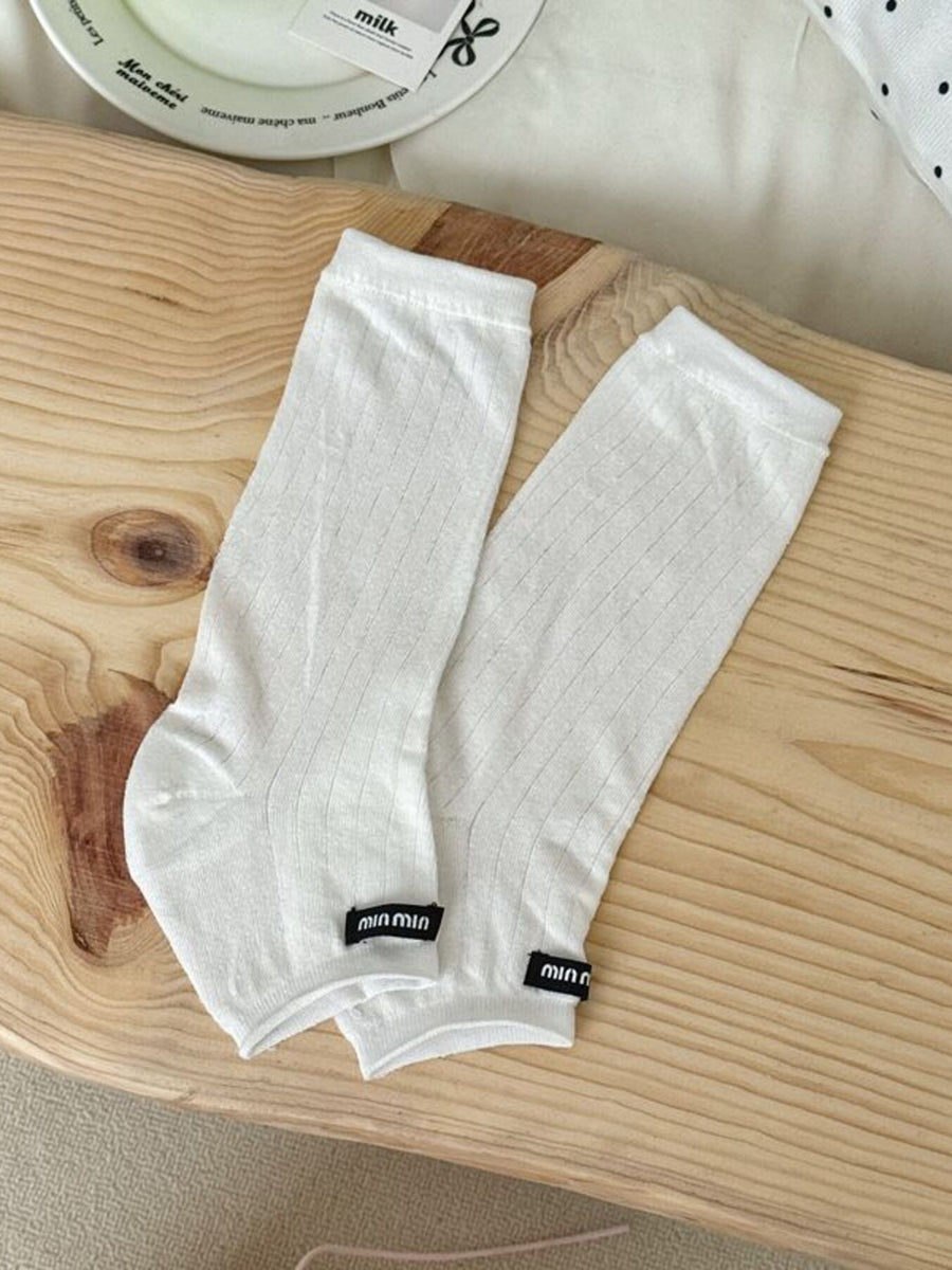 Breathable Knit Stirrup Socks in Light Gray with stirrup
