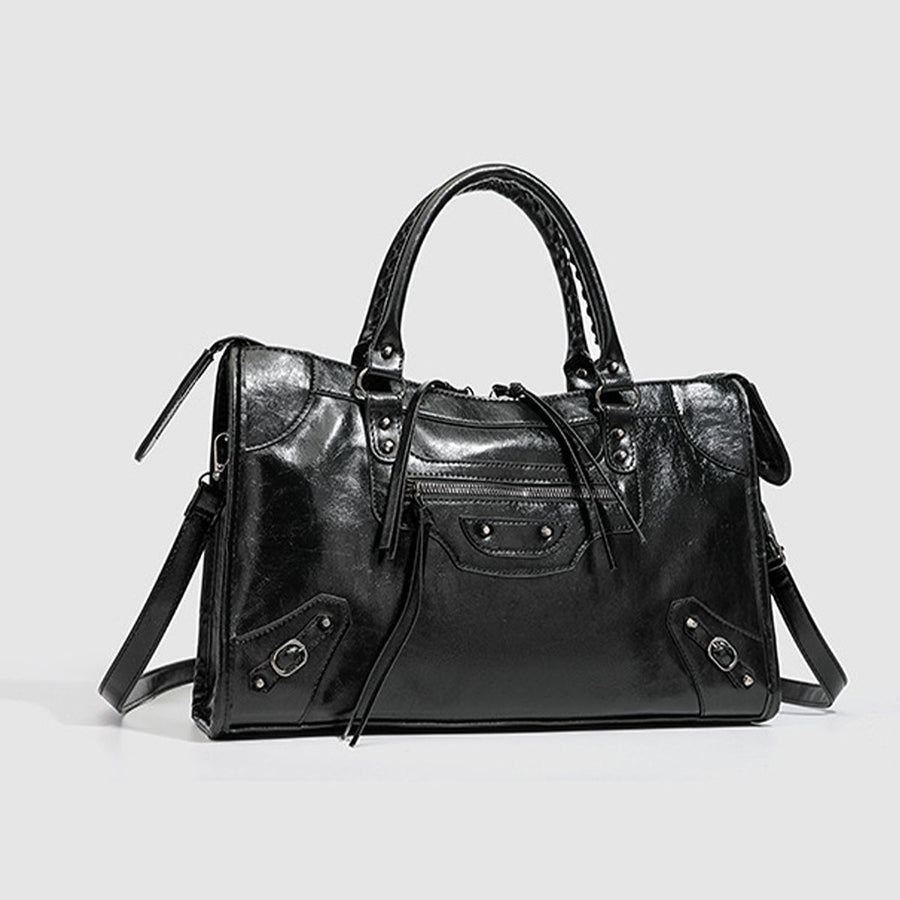 black with handbag with top handle 7