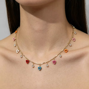 necklace featuring heart in white with Synthetic Pearl,18K Gold-Plated,Alloy,Resin,Zircon Care instructions: Avoid wear