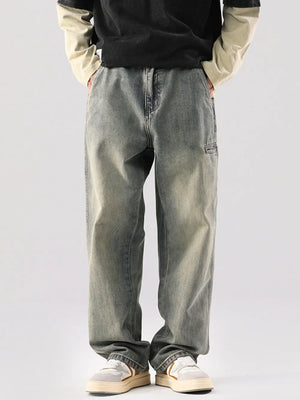 Black Men S Vintage Wash Relaxed Fit Jeans