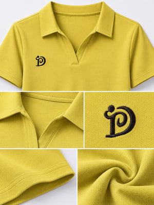 Yellow relaxed polo shirt with collared