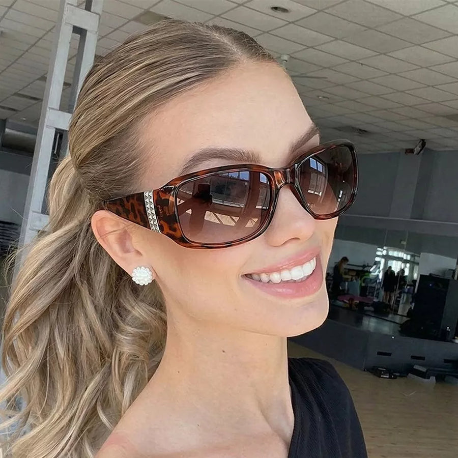 brown sunglasses with leopard-print and N/A