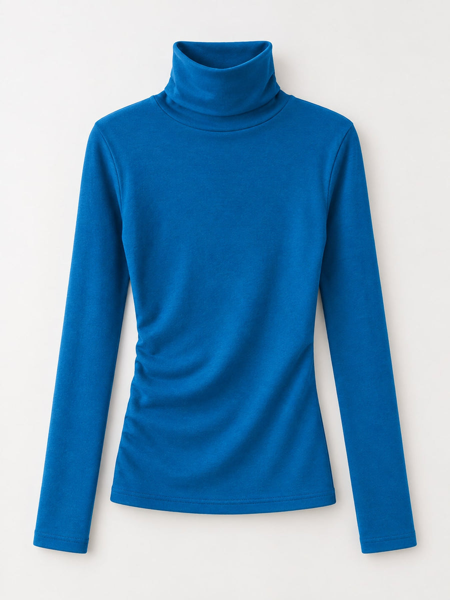 Vintage Blue slim t-shirt with turtleneck