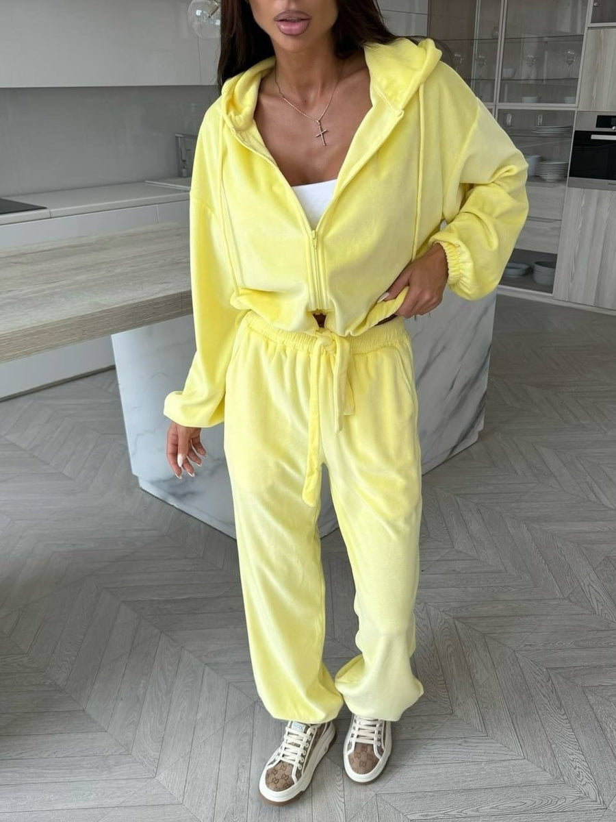 athleisure tracksuit in Pastel Blue with hooded