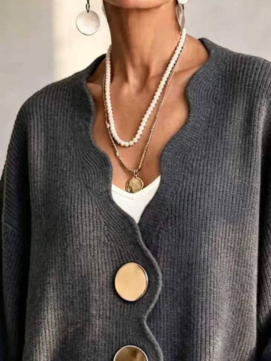 100% polyester Care instructions: Machine wash cold cardigan in cream with oversized silhouette