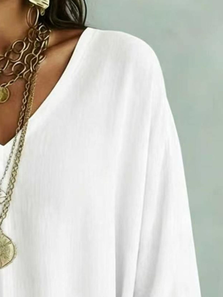 Pink t-shirt with hip-length and pullover