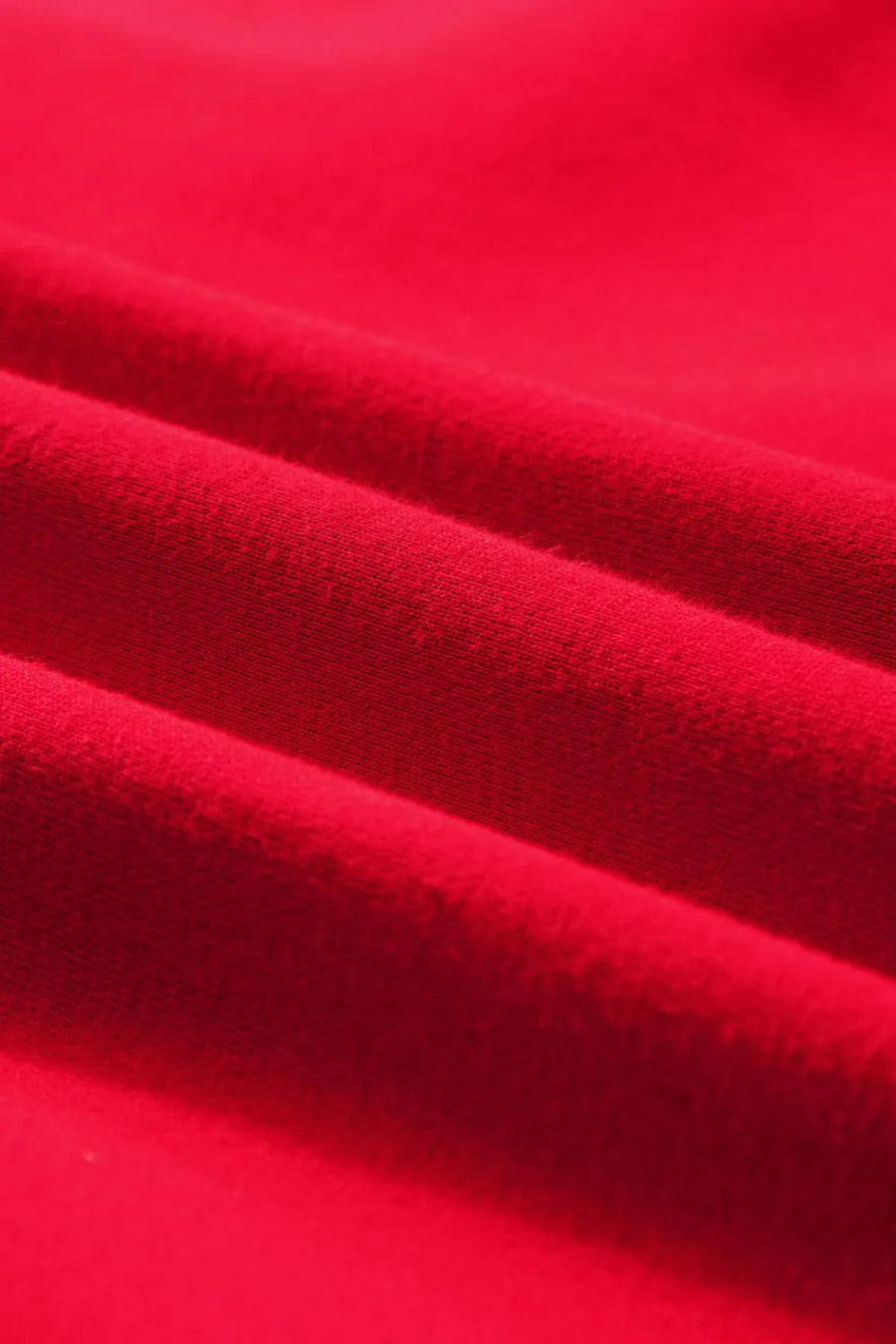 Red crewneck sweatshirt with soft fabric texture