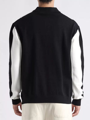 white pullover sweater featuring plus-size and color-block