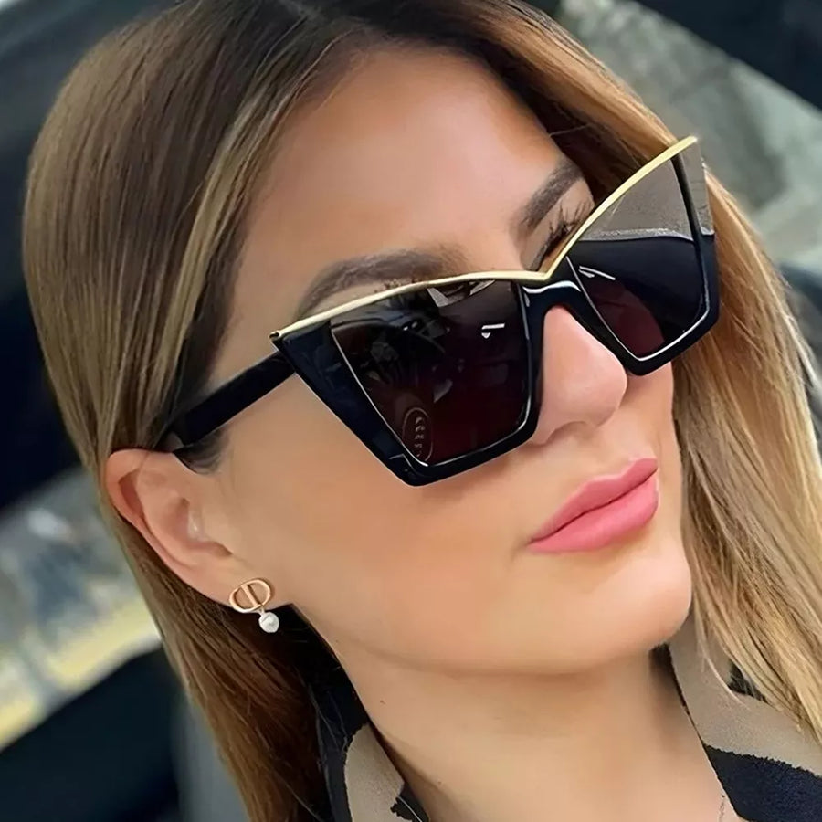 black with sunglasses with UV400 protection