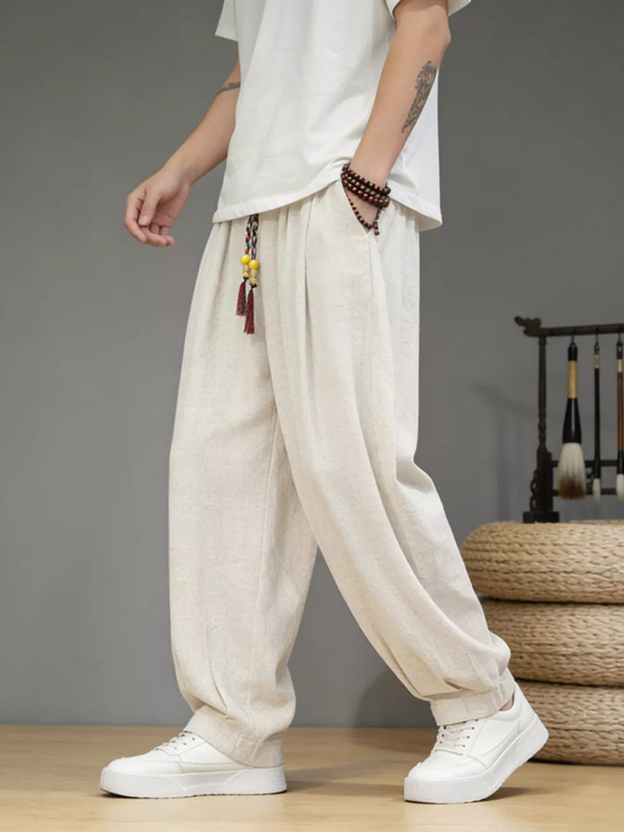 Gray Men's Plus Size Loose Fit Casual Pants