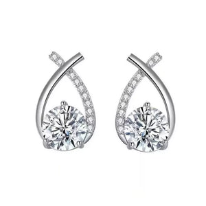 earrings in clear with moissanite stones and mini