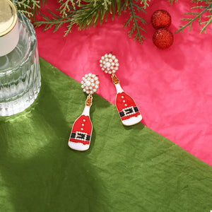 red earrings with graphic and not applicable