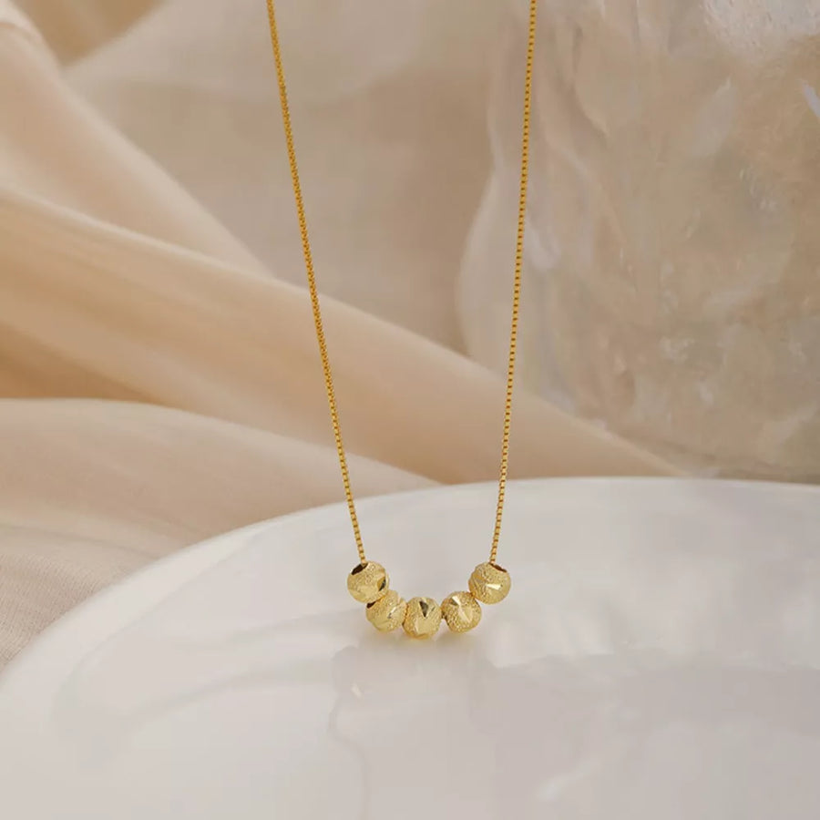 925 Sterling Silver Beaded Necklace 18k Gold-plated in Gold with beaded