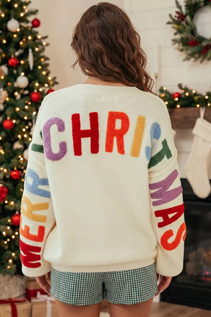 festive cardigan in Cream with v-neck