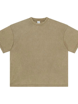 Urban Ease Half Sleeve Tee in Khaki with crew neck and relaxed fit.