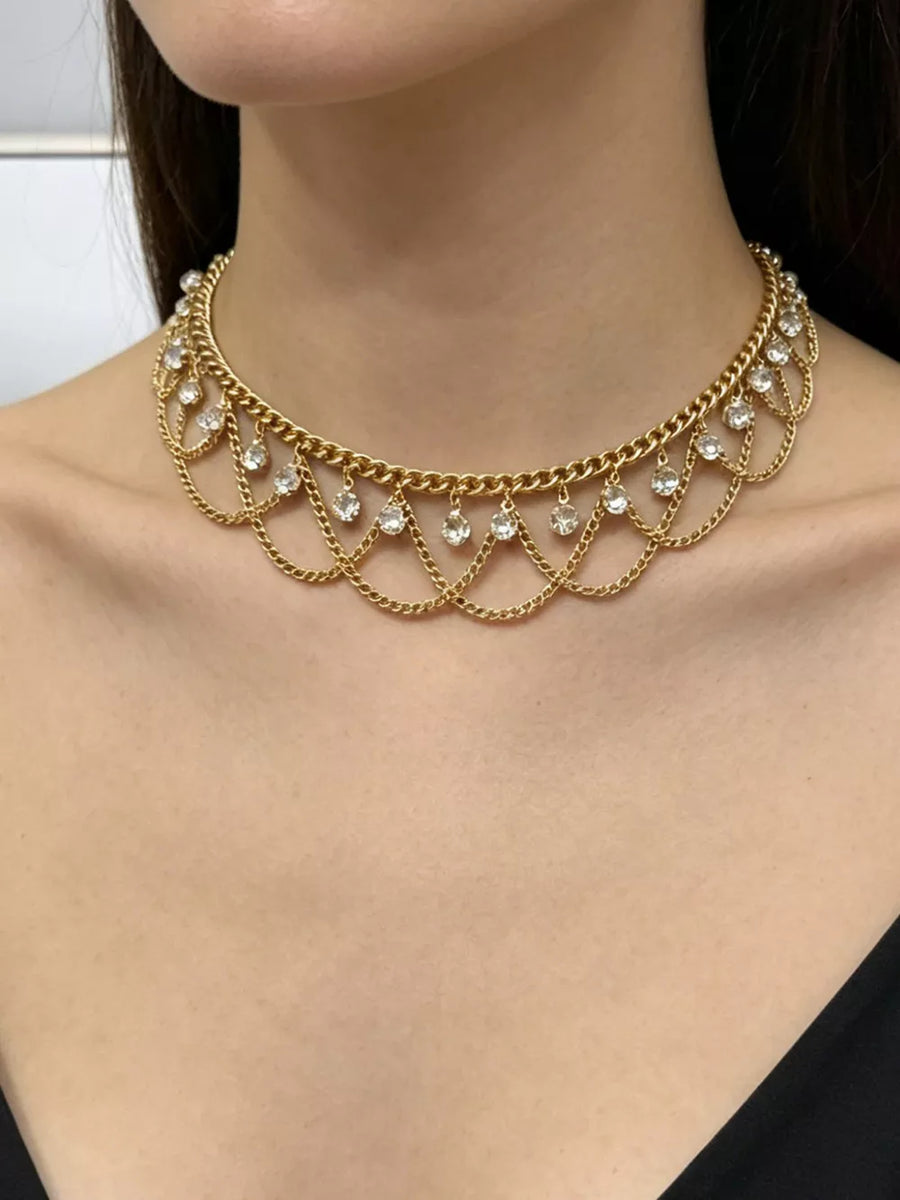 18K Gold-Plated,Alloy,Zircon,Silver-plated Care instructions: Avoid wearing duri necklace in Gold with n/a silhouette