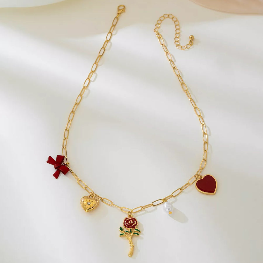 Synthetic Pearl, 18K Gold-Plated, Alloy, Resin Care instructions: Avoid wearing necklace in ivory with regular silhouette