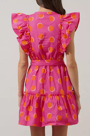 Ruffle Sleeve Polka Dot Mini Dress in this colorway