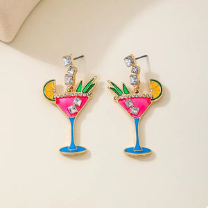 18K Gold-Plated, Alloy, Glass, Resin Care instructions: Avoid wearing during exe earrings in royal blue with straight