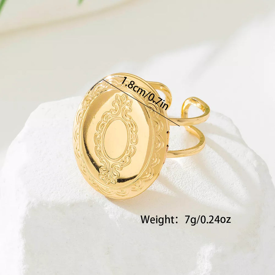 ring featuring ornate in gold with 18K Gold-Plated, Alloy Care instructions: Avoid wearing during exercise, as swea texture
