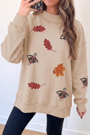 65% polyester, 35% cotton Care instructions: Machine wash cold sweatshirt in beige with relaxed silhouette