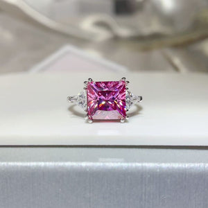 5 Carat Moissanite 925 Sterling Silver Ring in Silver with 5 carat moissanite